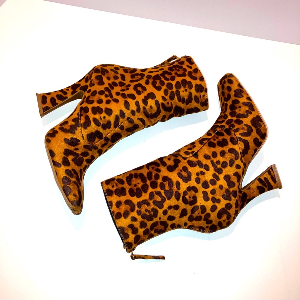 Charlotte Russo Woman’s High Healed Leopard Print Boots